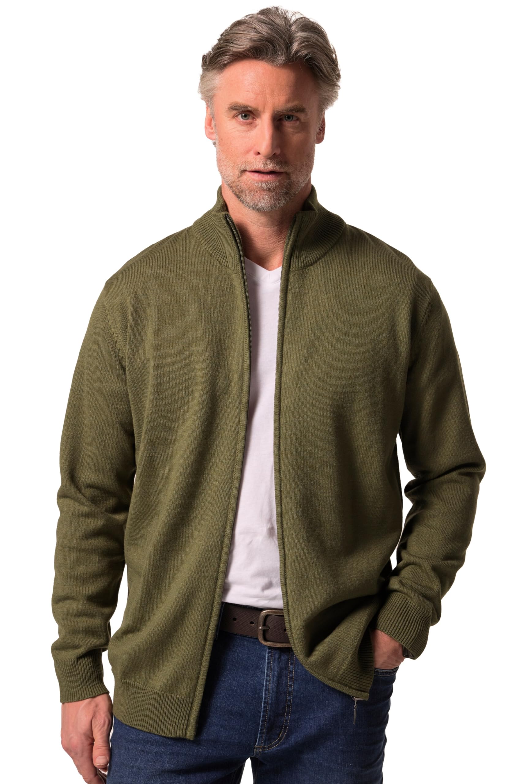 Boston Park Herren große Größen Übergrößen Menswear L-8XL Strickjacke, Langarm, Stehkragen 832943