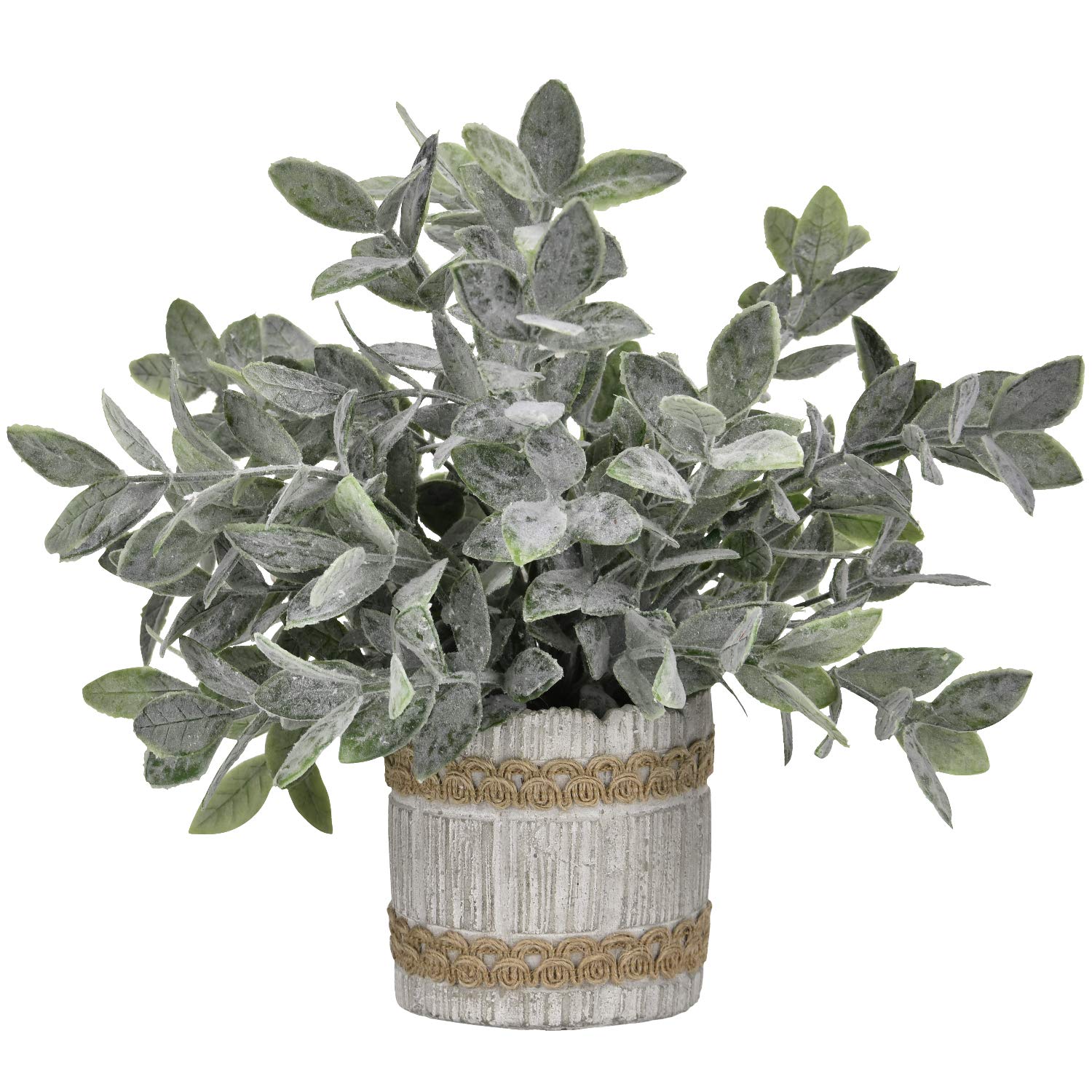 Martine Mall Mini Potted Artificial Plant Artificial Green Rosemary Small Potted Artificial Plants Fake Greenery in Pot for Home Office Tabletop Indoor Greenery Decor
