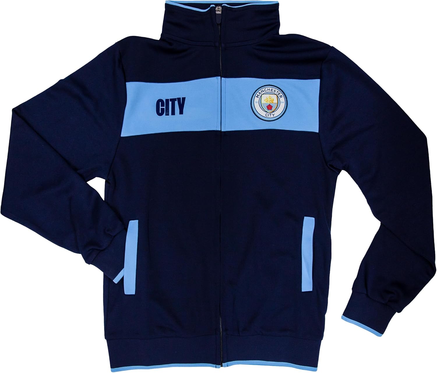 Icon Sports English Soccer Unisex Kids Icon Sports Officially Licensed Manchester City Fc Track Jacket - Unisex Kids