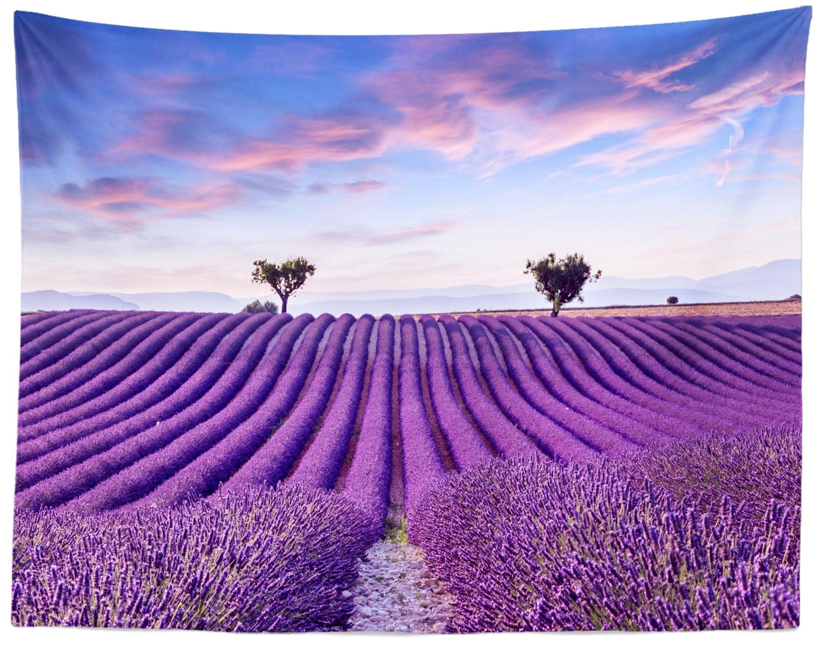 Tapisserie Murale Champ De Lavande Provence - 150 X 130 Cm - Tissu Polyester - Décoration Chambre, Salon - 13