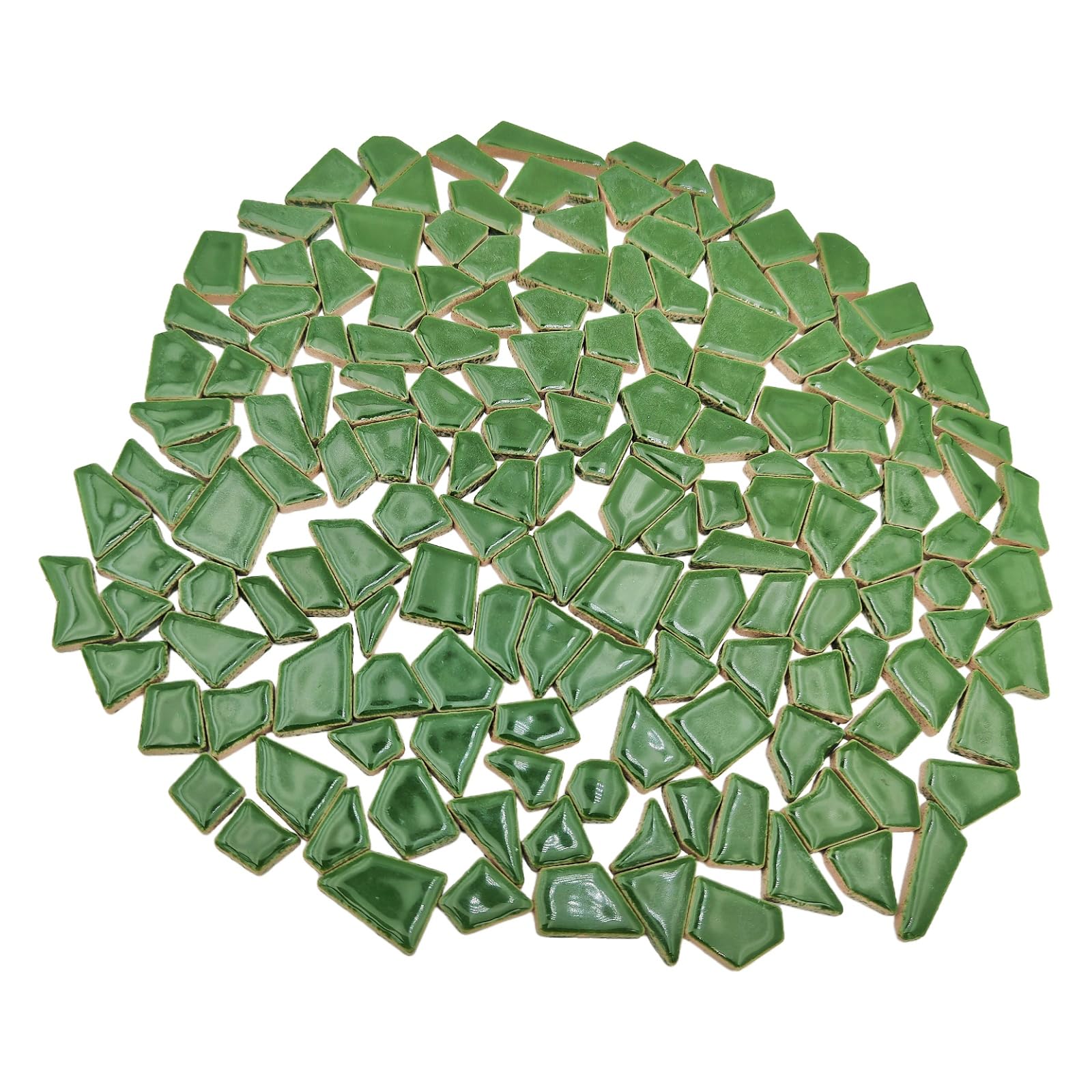 200g Irregular Ceramic Mosaic Tiles for Crafts, 0.5X 2 cm Small Mosaic Pieces Stones for DIY Mosaic Making & Wall Decor (Green)