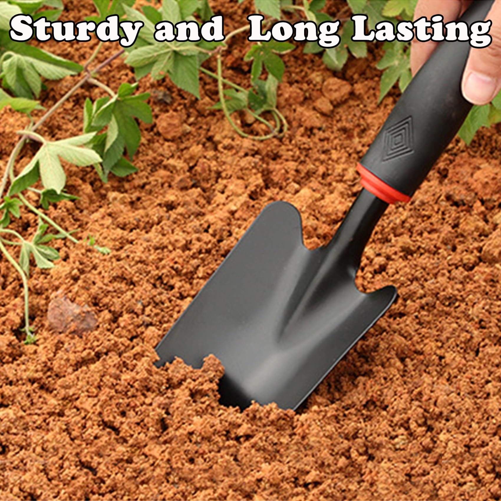 Pelle De Jardin à Main Ergonomique 32x5 Cm - Pelle Aluminium Poli Antirouille, Poignée Caoutchouc Antidérapante, Pour Plantation Désherbage