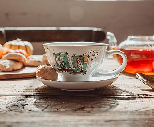 Miniatura 4 de Disney - Tarjetas de tarot de la pesadilla antes de Navidad taza de té y platillo de cerámica  Juego de fiesta de té para café expreso moca