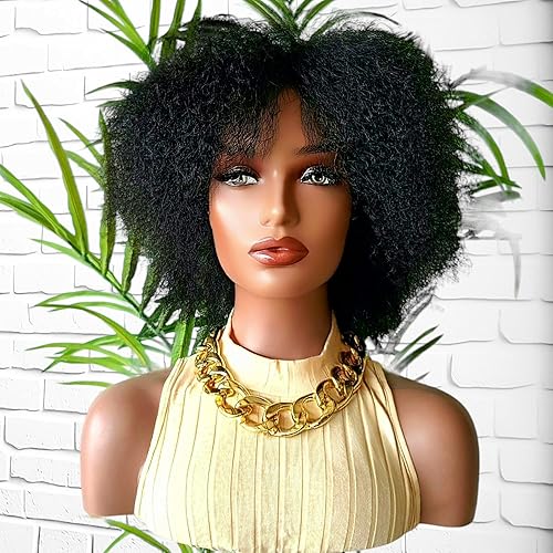 Miniatura 6 de Peluca afro con efecto afro, peluca afro con vuelos, pelucas realistas 4c 4b para mujeres negras (4)