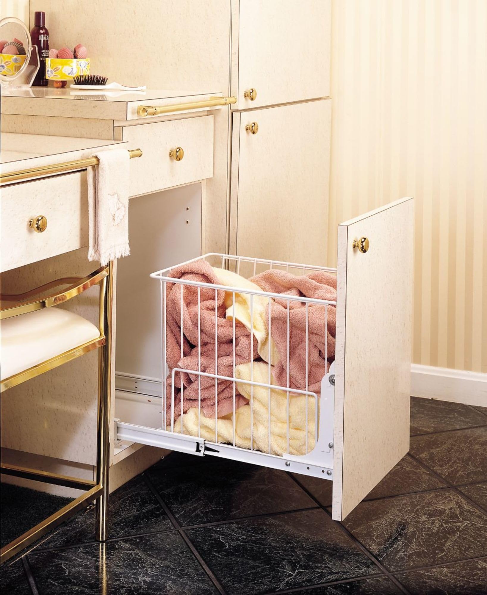 REV-A-SHELF Steel Wire Pullout Hamper for Vanity/Closet Applications