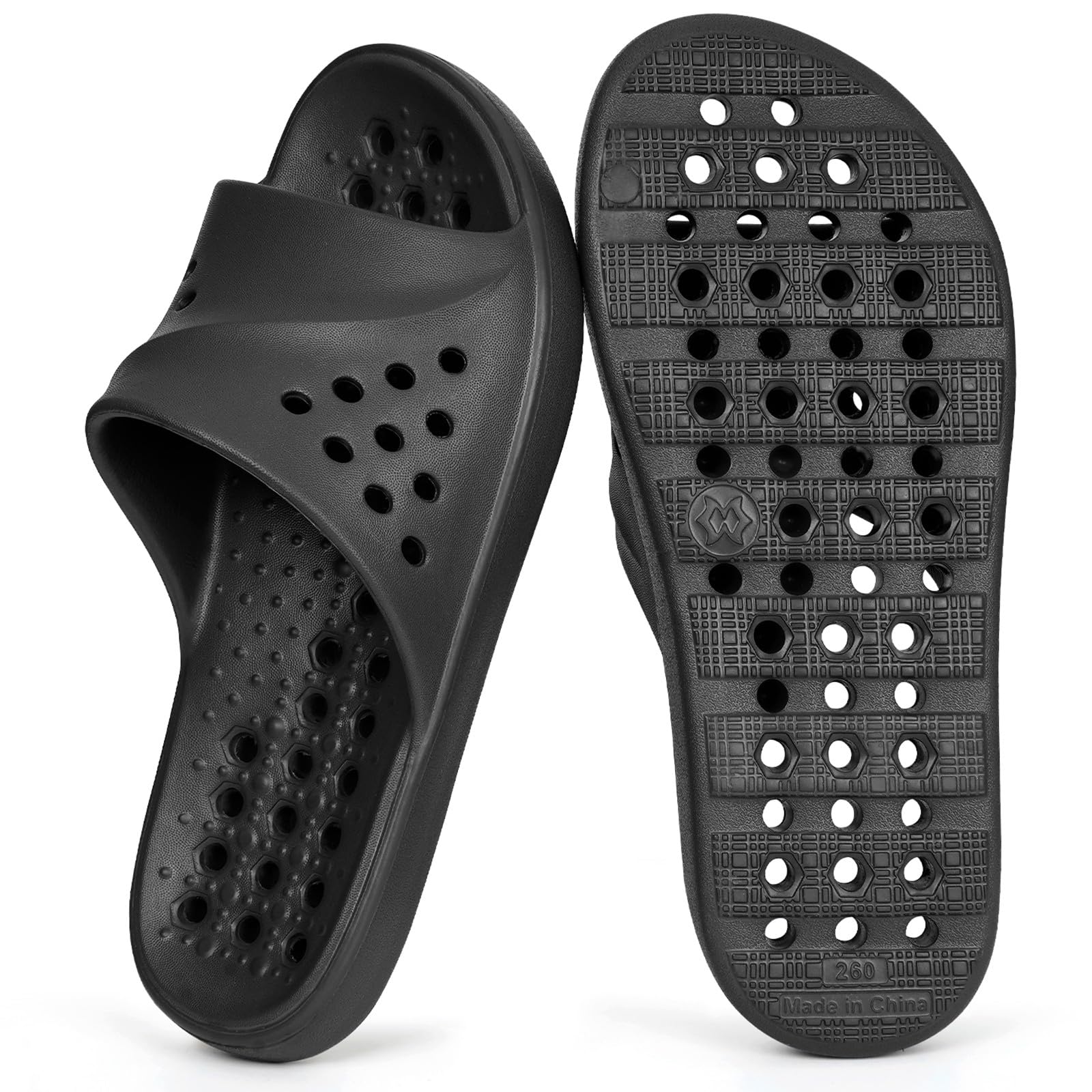 Gaatpot Zapatillas de Baño con Orificios de Drenaje para Hombre y Mujer, Antideslizantes,Secado Rápido