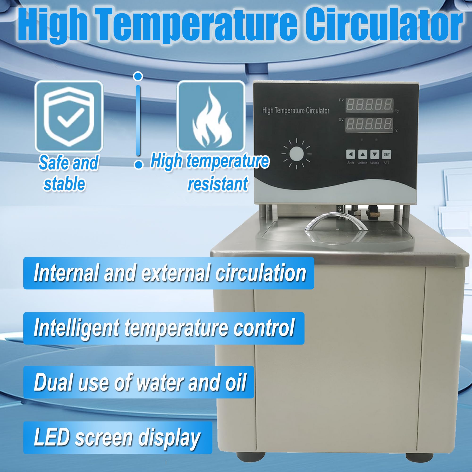 HQHAOTWU Thermostatic Water Bath Thermostatic Heater Circulatory System 5L Constant Temperature Circulating Pump Digital Circulating Oil Bath Heating Devices 220V High Temperature Circulator