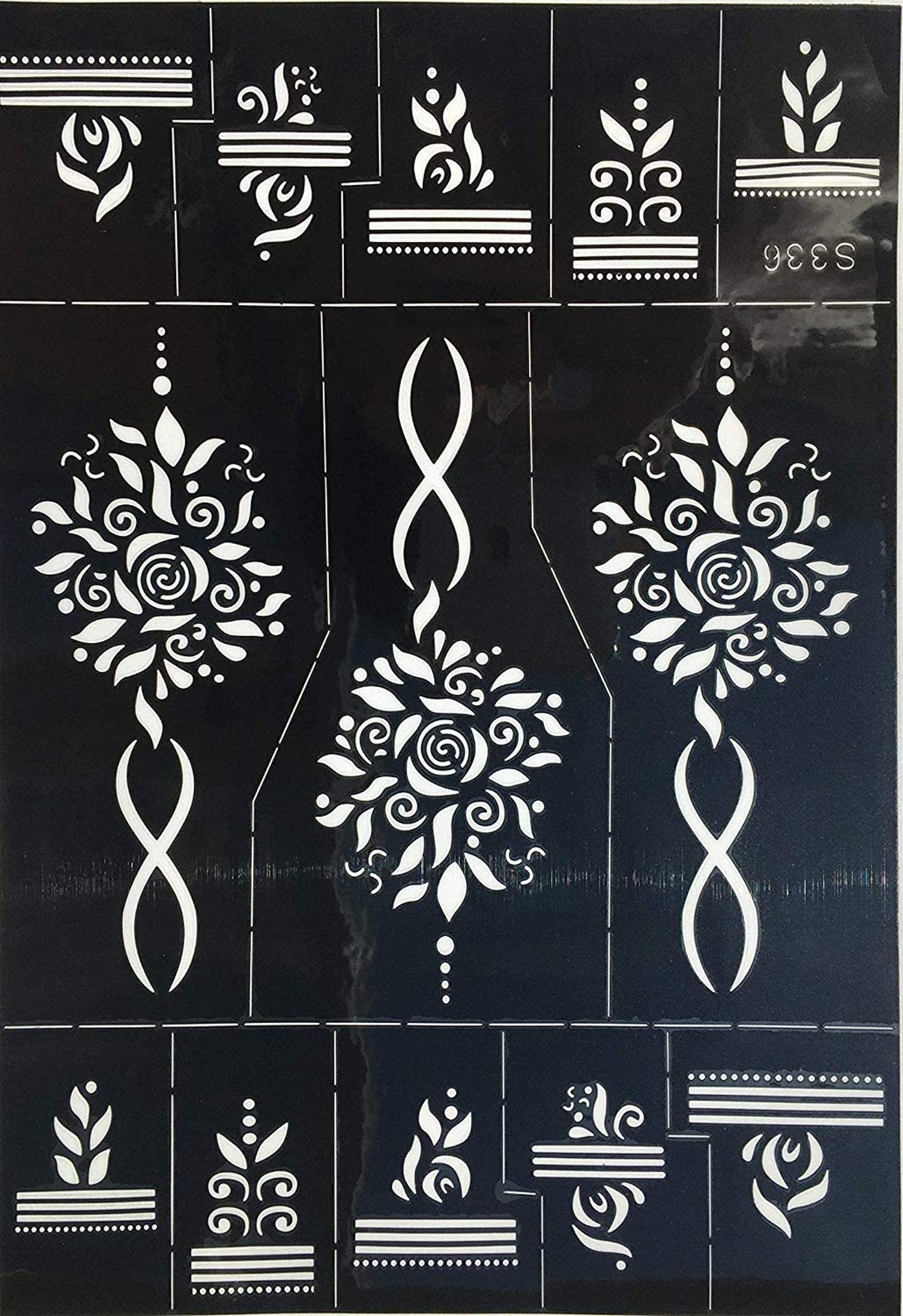 Ivana's Heena Mehandi Tatto Stencil Set for | Hand | Body | Fingure | Face | Heena Art Temporary Tatto for Kids, Girls & Women, Design - NIV-376-image-12