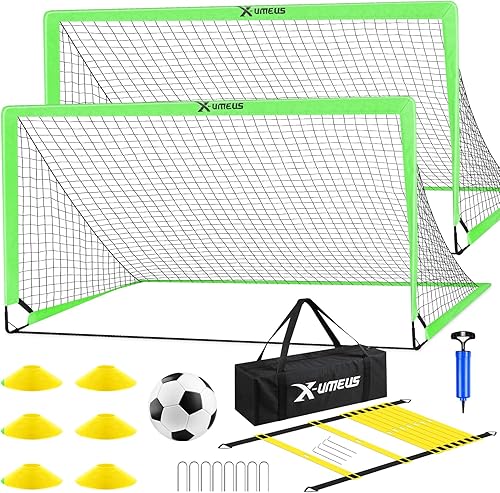 Miniatura 13 de Kids Soccer Goals for Backyard Set of 2, 4 x 3 ft/6 x 4 Toddler Soccer Goal Training Equipment with Soccer Ball, Cones, Pop Up Soccer Net for Kids