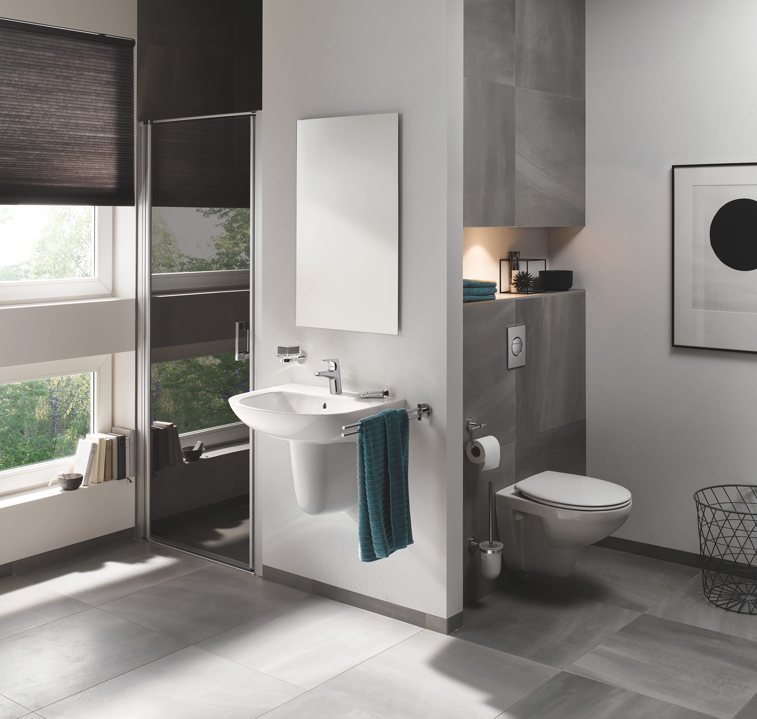 Grohe Bauflow Robinet lave-mains, Taille XS, corps lisse, 20575000, 23752000