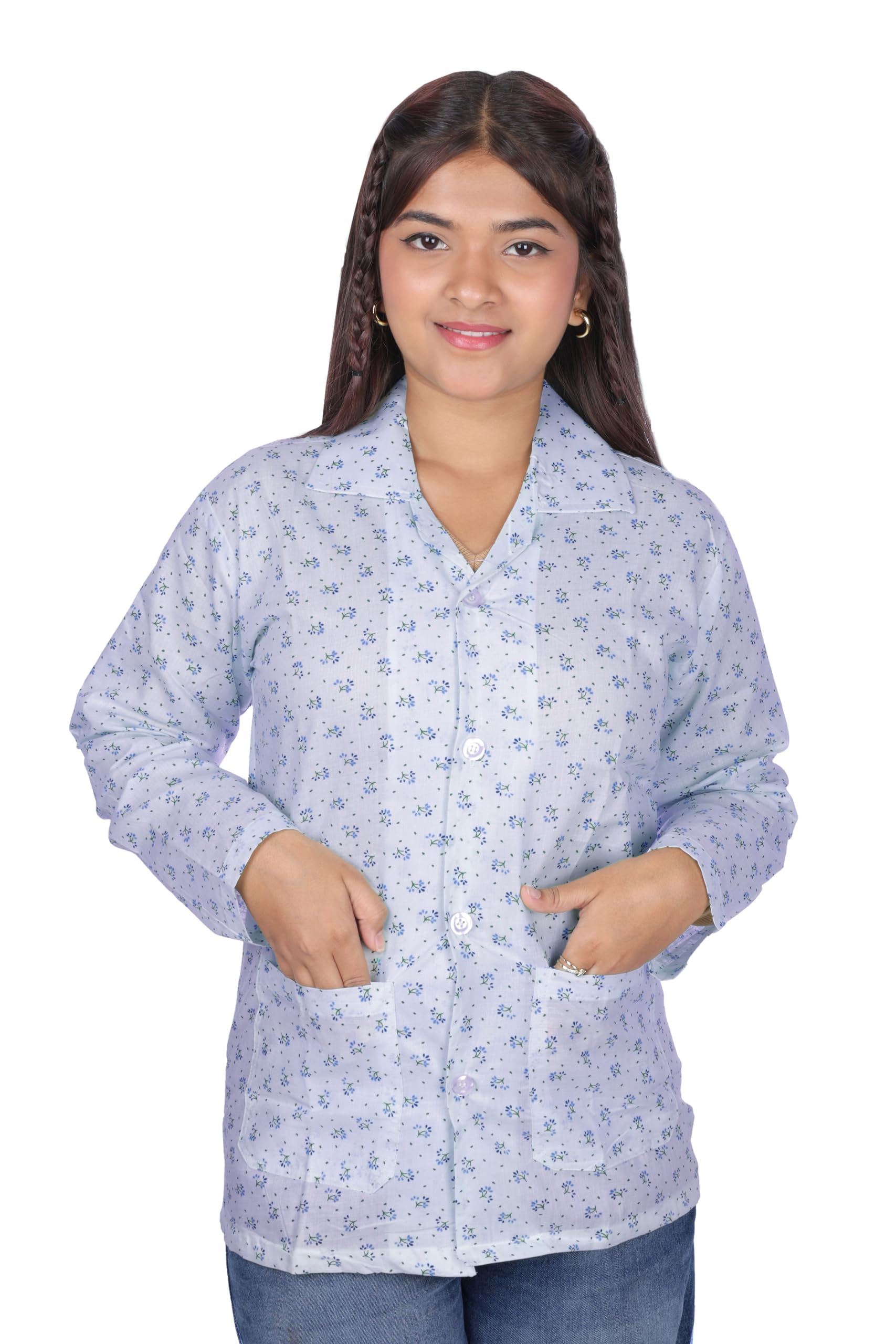 goodluck Women’s Cotton Summer Coller Sun Coat | Full Sleeve Button-Down UV Protection Jacket | Anti-Tan & Anti-Sunburn Lightweight Cover Up for College, Office & Travel-picture-29