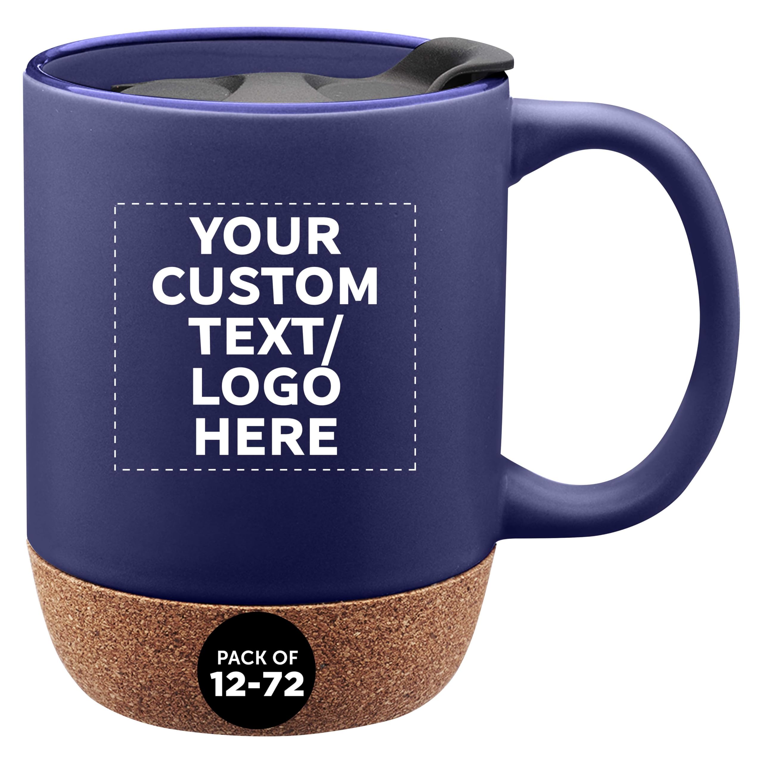 Custom Barista Ceramic Mugs with Cork Bottom 13 oz Set of 12 36 72 Personalized Bulk Pack Perfect