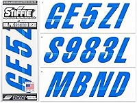 Vista 8 de Stiffie Techtron Vino/Negro 7,6 cm Adhesivos para Registro de Barcos y Motos Acuáticas • Pegatinas de Números y Letras
