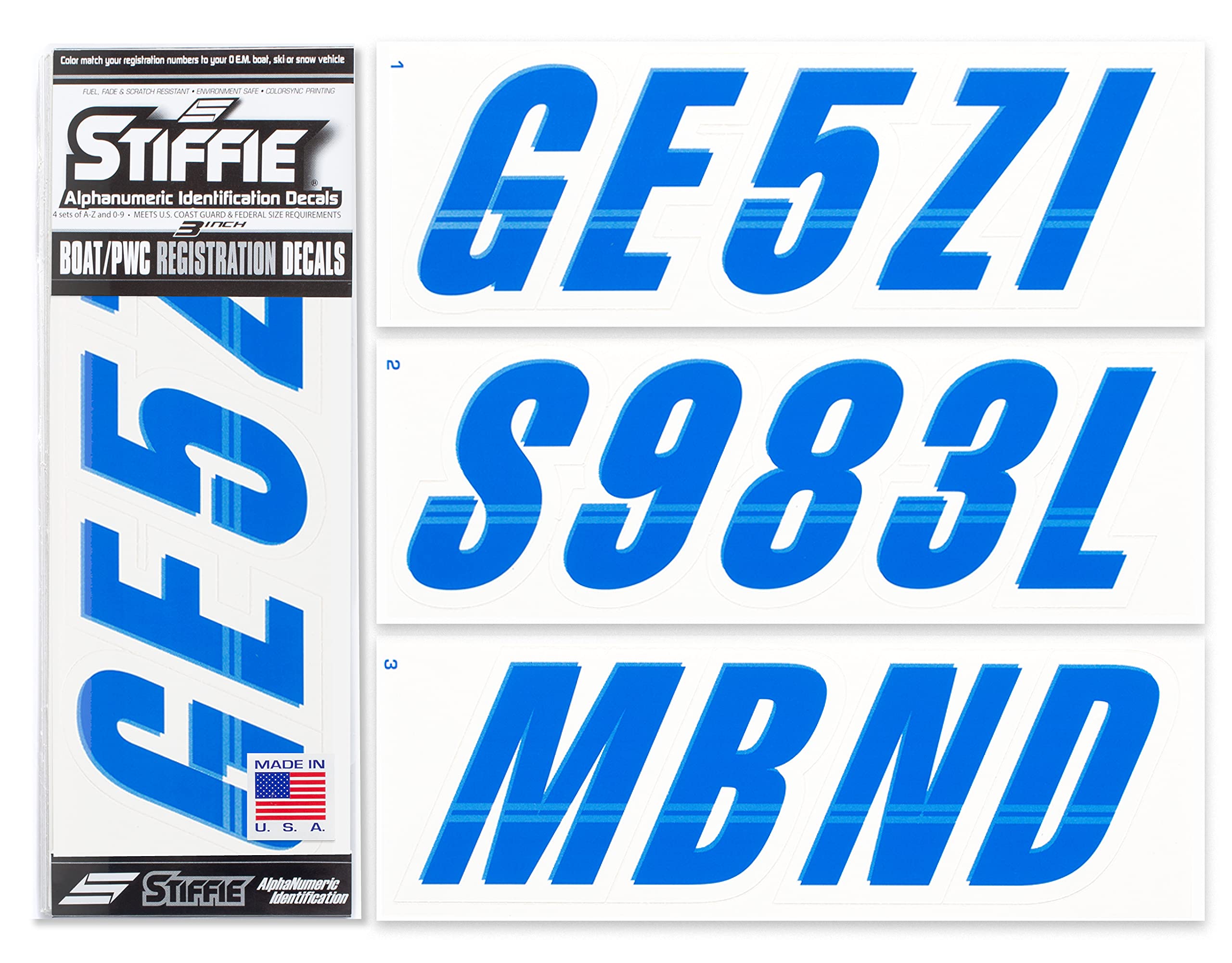 Snapklik.com : STIFFIE Techtron Blue/White 3 Alpha-Numeric Registration ...