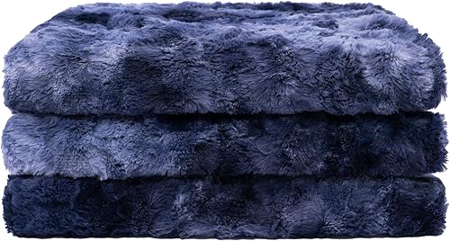 Miniatura 8 de Manta de piel sintética tamaño individual  Piel sintética acogedora, peluda y peluda  Regalo decorativo de lujo teñido anudado  Mantas reversibles