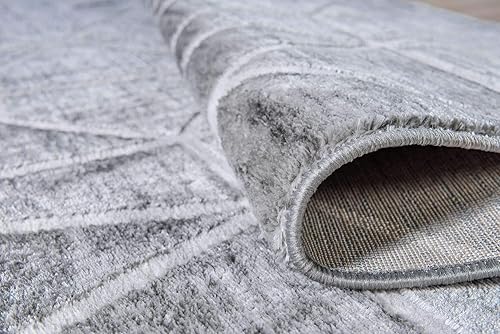 Miniatura 6 de Unique Loom Matrix Trellis Collection - Alfombra geométrica (4 pies 1 pulgada x 6 pies 1 pulgada, rectangular, grismarfil)