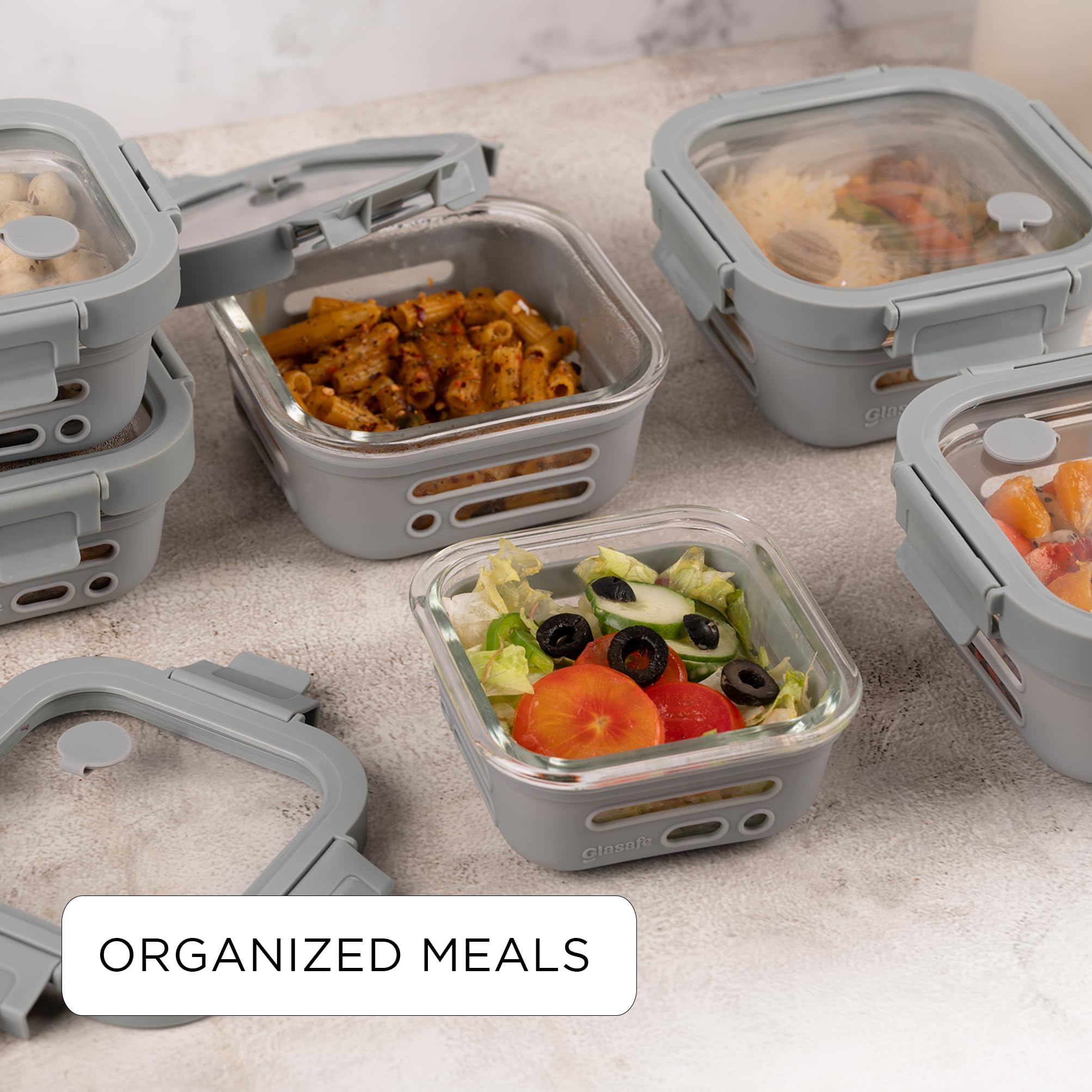 GLASAFE Glass Lunch Box - Leakproof & Microwave Safe -7