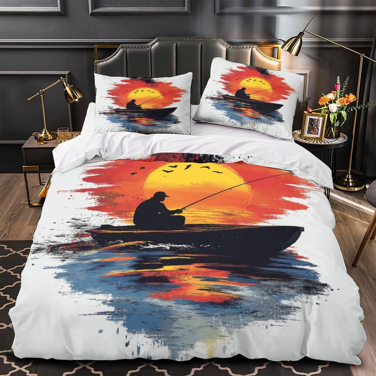 Drap de Couette Coucher de Soleil pour Chambre Parentale Ambiance Nature et Évasion
