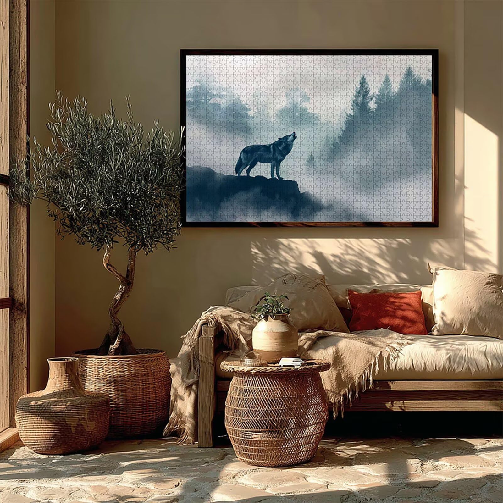 Puzzle Arte con Scatola Albero, Wolf Puzzle Legno 5000 Pezzi Adulti 156x105cm, Attività di Intrattenimento ad Alta Difficoltà, DIY Classici Gioco, Jigsaw Per Tutta La Famiglia, Estate Regalo, Y-6339