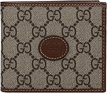 Gucci Mens Interlocking G Geldb&ouml;rse - GG Supreme Print PVC & Lederbesatz Beige/Braun