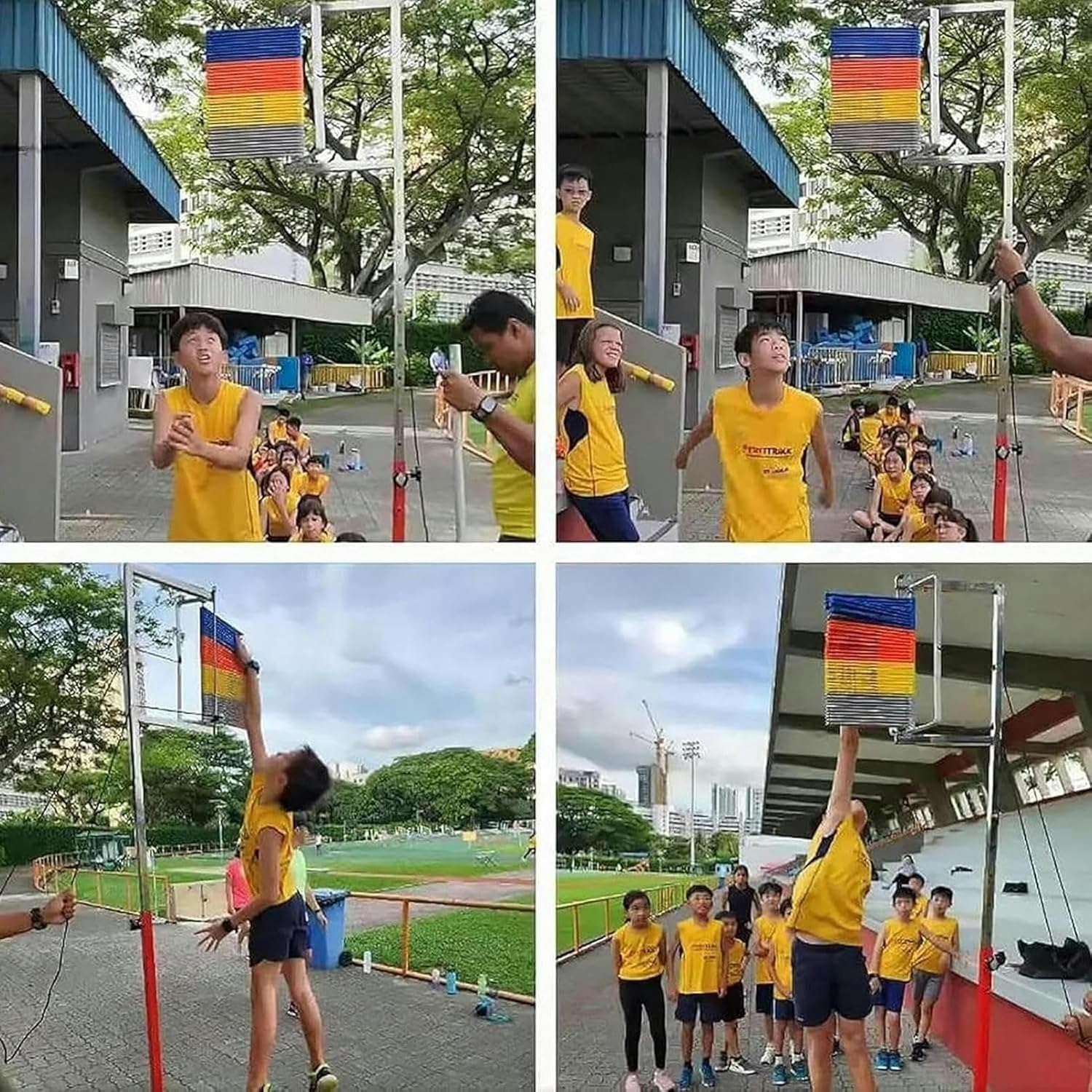 Strumento di misurazione del salto verticale, tester da pavimento con puleggia, altezza regolabile, reset rapido, per atleti, allenatori, scuola, palestra, fitness