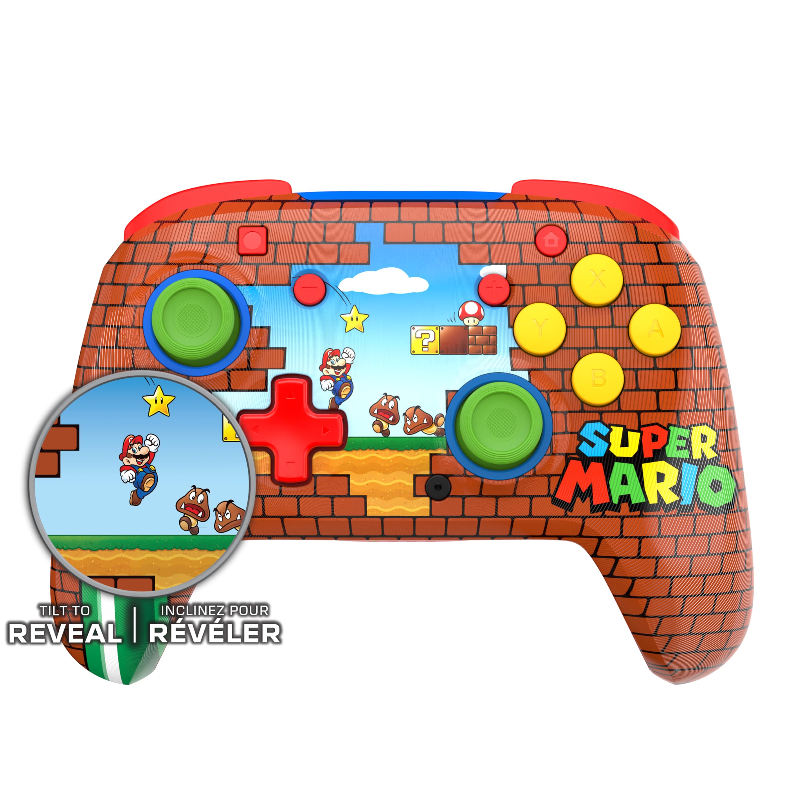 Turtle Beach Rematch Mario Bricks Controller da gaming wireless per Nintendo Switch. Funziona anche con Nintendo Switch 2 - Pulsante C non disponibile.