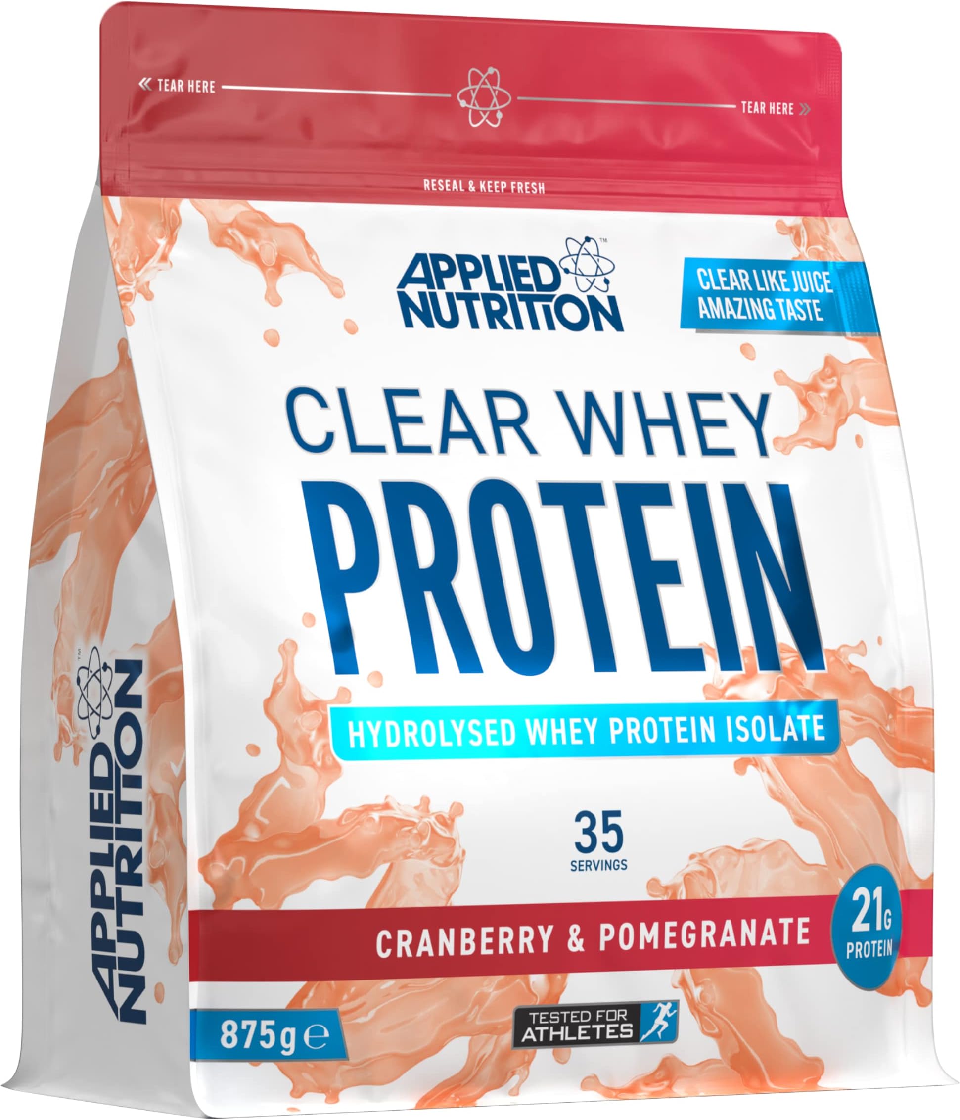 Clear Whey Isolate - Whey Protein Isolate, Refreshing High Protein Powder, Fruit Juice Style Flavours (Cranberry & Pomegranate) (875g - 35 Servings)