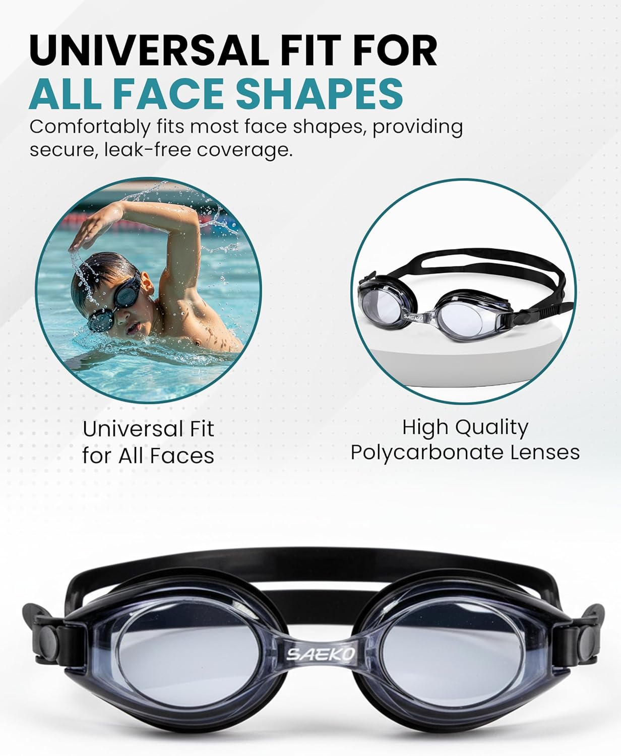 SPORTS WORLD VISION Optical Swimming Goggles | Unisex Waterproof Diving Goggles for Children with Positive/Negative Diopters