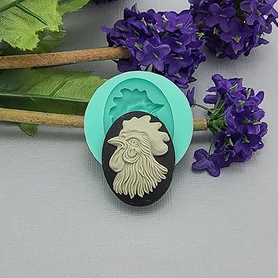 FS Brand Silicon Mold Rooster Cameo Flexible for Crafts, Jewelry, Resin, Scrapbooking, Polymer Clay