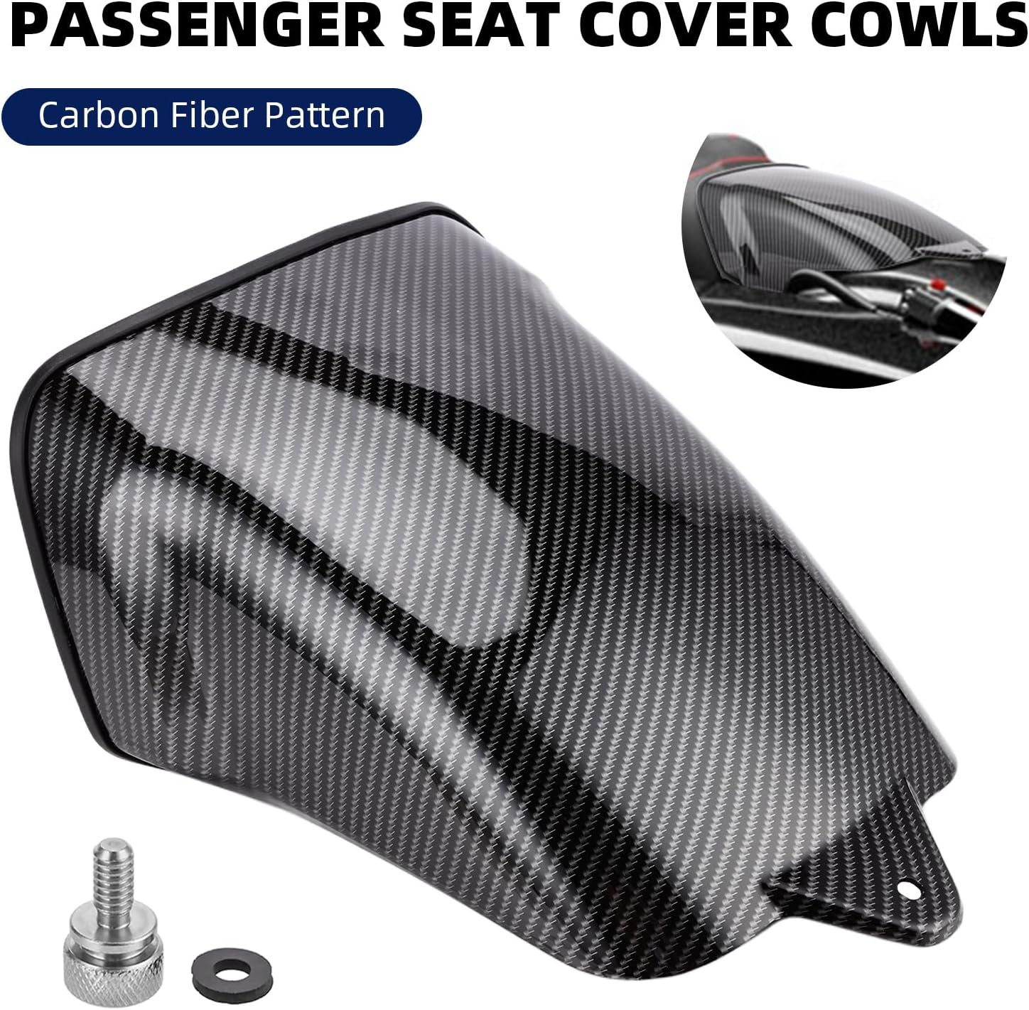 Rear Seat Cowls Cover for Harley Touring CVO Road Glide ST FLTRXSTSE/CVO Street Glide FLHXSE 2024 2025, Passenger Pillion Solo Seat Cowl ABS Plastic (Carbon Fiber Pattern)