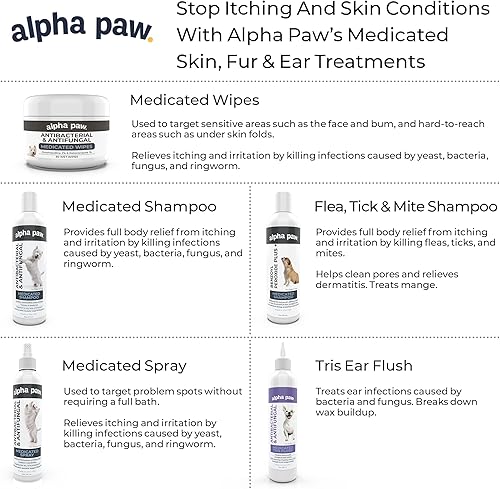 Miniatura 7 de Smiling Paws Pets - Champú para aliviar la picazón para mascotas - Contiene peróxido de benzoilo - Mata pulgas - Alivia alergias, picazón,