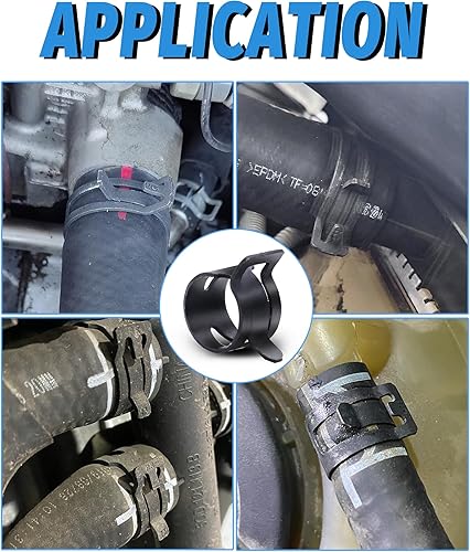 Miniatura 6 de 100 abrazaderas de manguera de banda de resorte de 0.39 a 0.98 pulgadas con abrazadera de manguera plana giratoria, kit surtido de alicates,