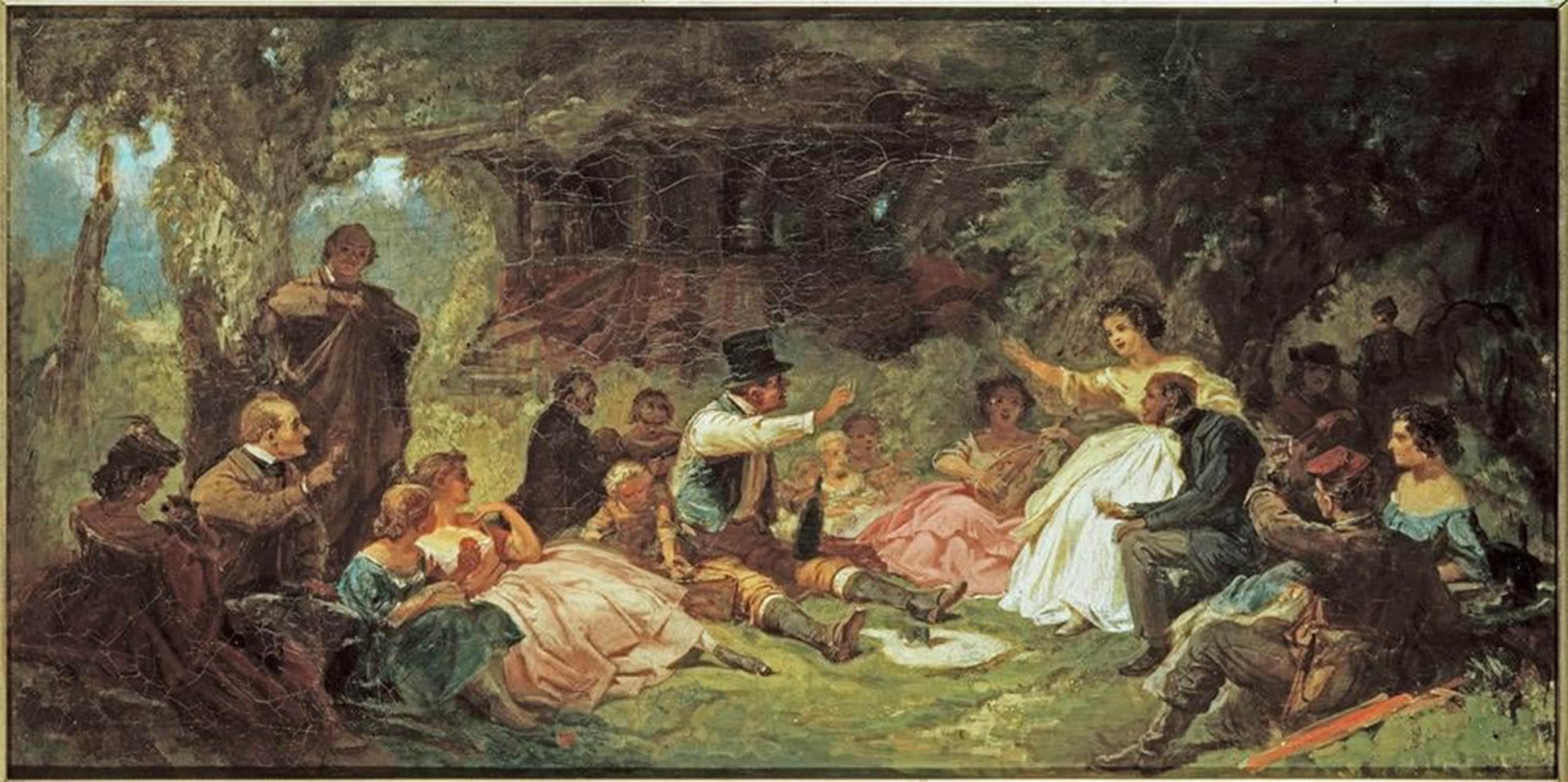 ARTXLXXBN Famous Painting Art Wall Decor Abstract Art Picture The picnic by Carl Spitzweg Animal Pictures for Home Decor 60x90cm