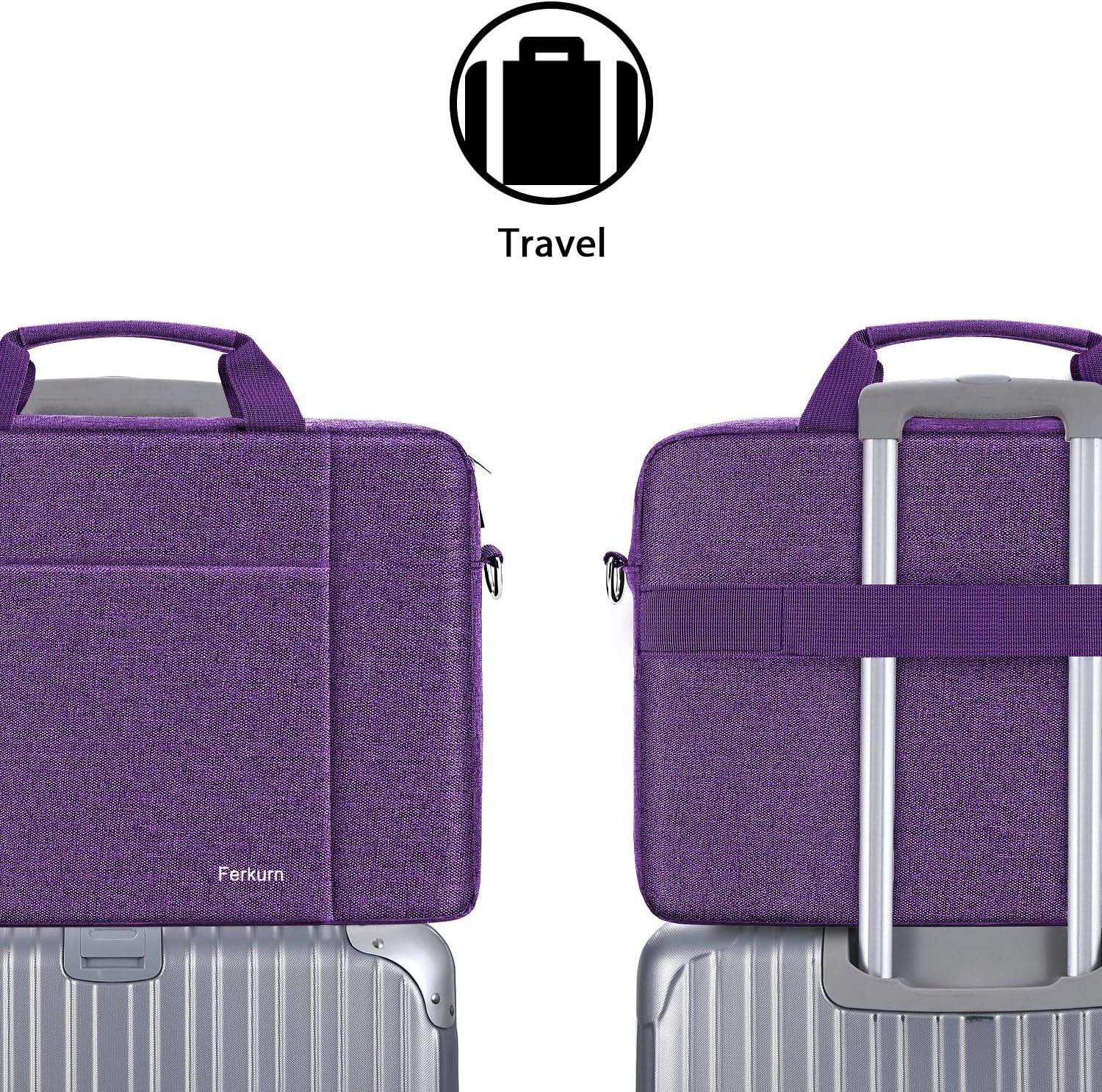 Ferkurn Laptop Bag Case for Women Men Messenger Briefcase Computer Bag with Shoulder Compatible with Macbook Pro/Air - Image 3