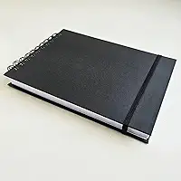 Sketchbook para Desenho A5 21x15 cm, Capa Dura Espiral, 50 folhas/ 100 páginas 240g - bloco para marcadores e mixed media, resistente a sangramento, caderno para pintura artística, caderno sem pauta, Desenho Artístico Profissional Esboço