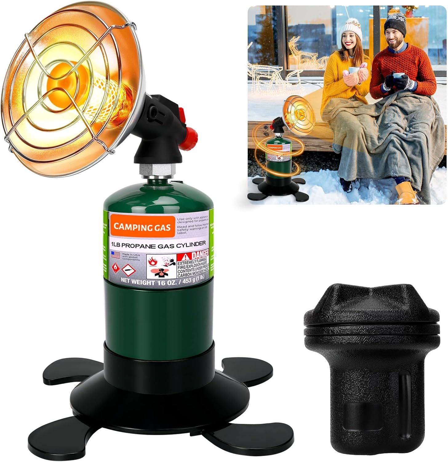 Propane Heater for Tenting, Out of doors House Patio Storage Heaters, Moveable Tenting Fuel Heater with Strengthened Base Propane Fuel Tank Holder for Out of doors Tenting Climbing Ice Fishing Searching