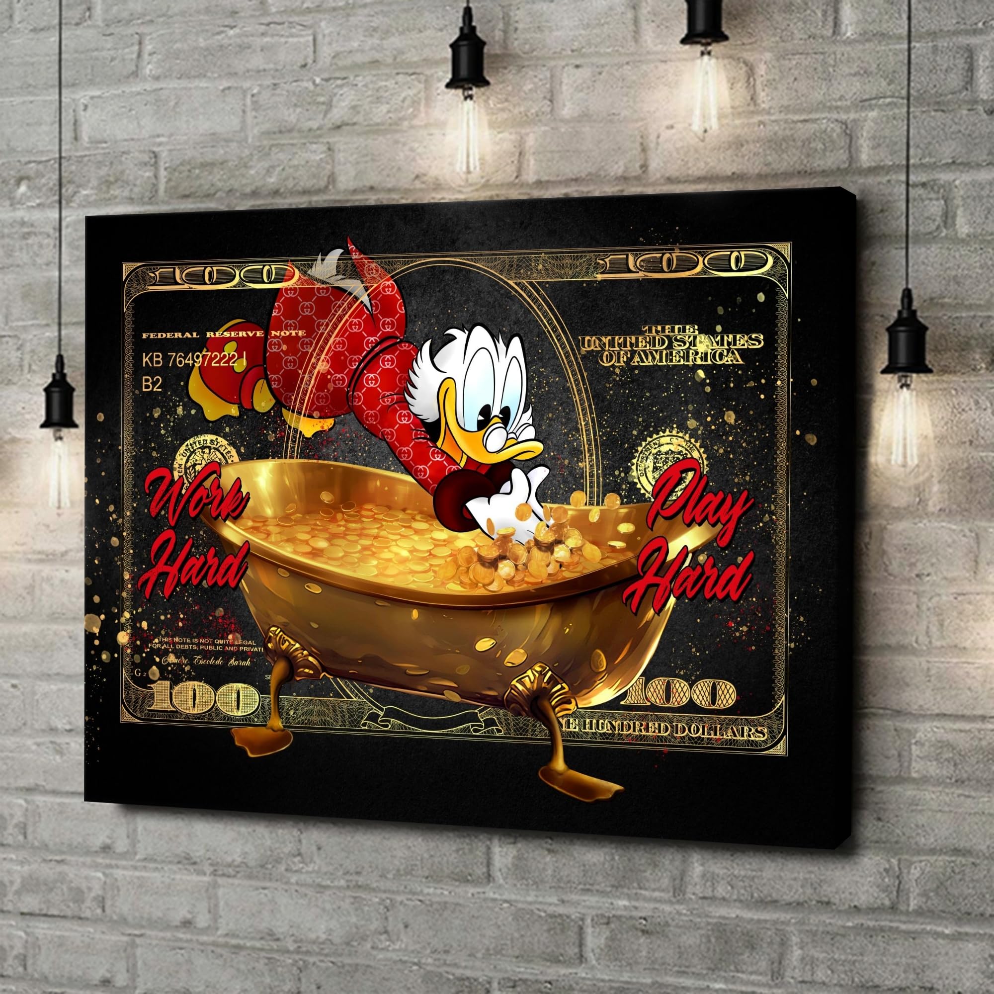 Artmazing | Dagobert Duck Wandbilder | Coole Wandbilder für Wohnzimmer | XXL Leinwandbilder | Buntes Poster für Wand