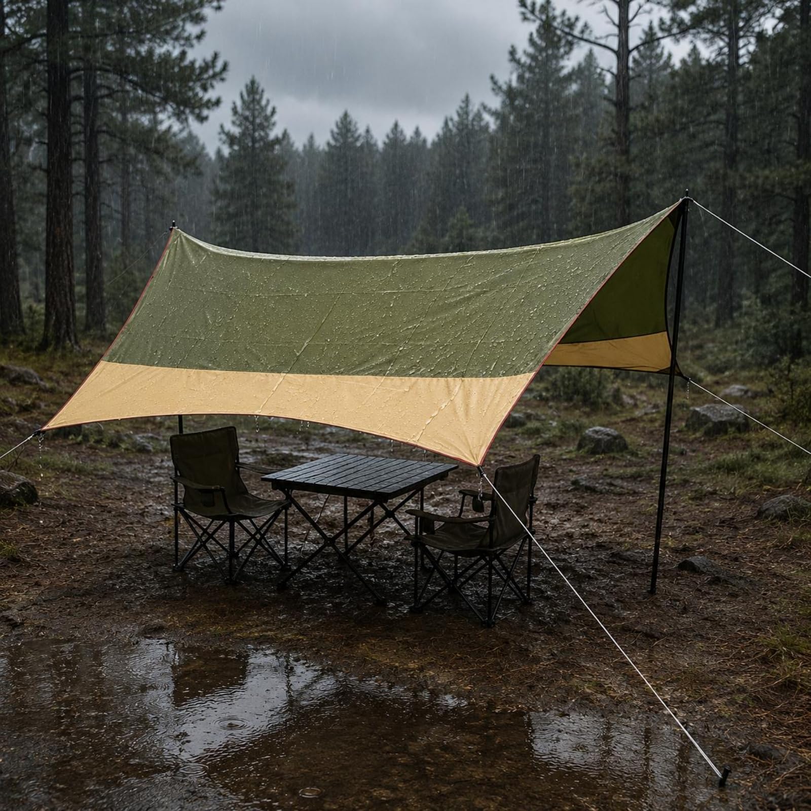 Tenda Parasole Grande Protezione Solare Tarp da Campeggio Leggera Copertura Campeggio per Campeggiatori