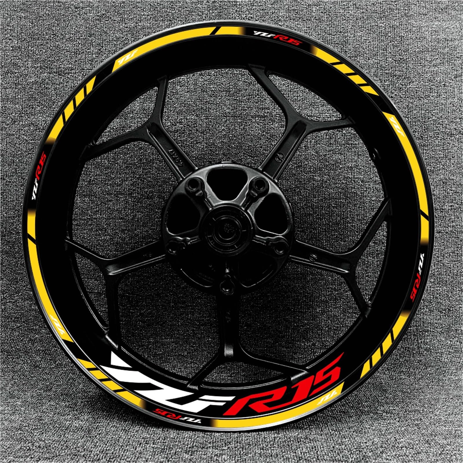 Dekorative Aufkleber Abziehbilder Motorradzubehör Radaufkleber Wasserdichtes Felgenband-Set Für Yamaha YZF R15(Gold)