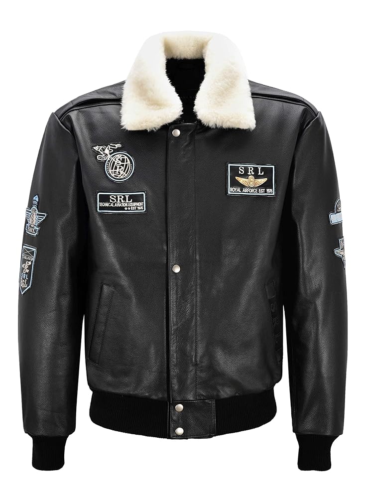 雰囲気抜群　all leather bomber jacket　襟ボア 雰囲気抜群 all leather bomber jacket 襟ボア