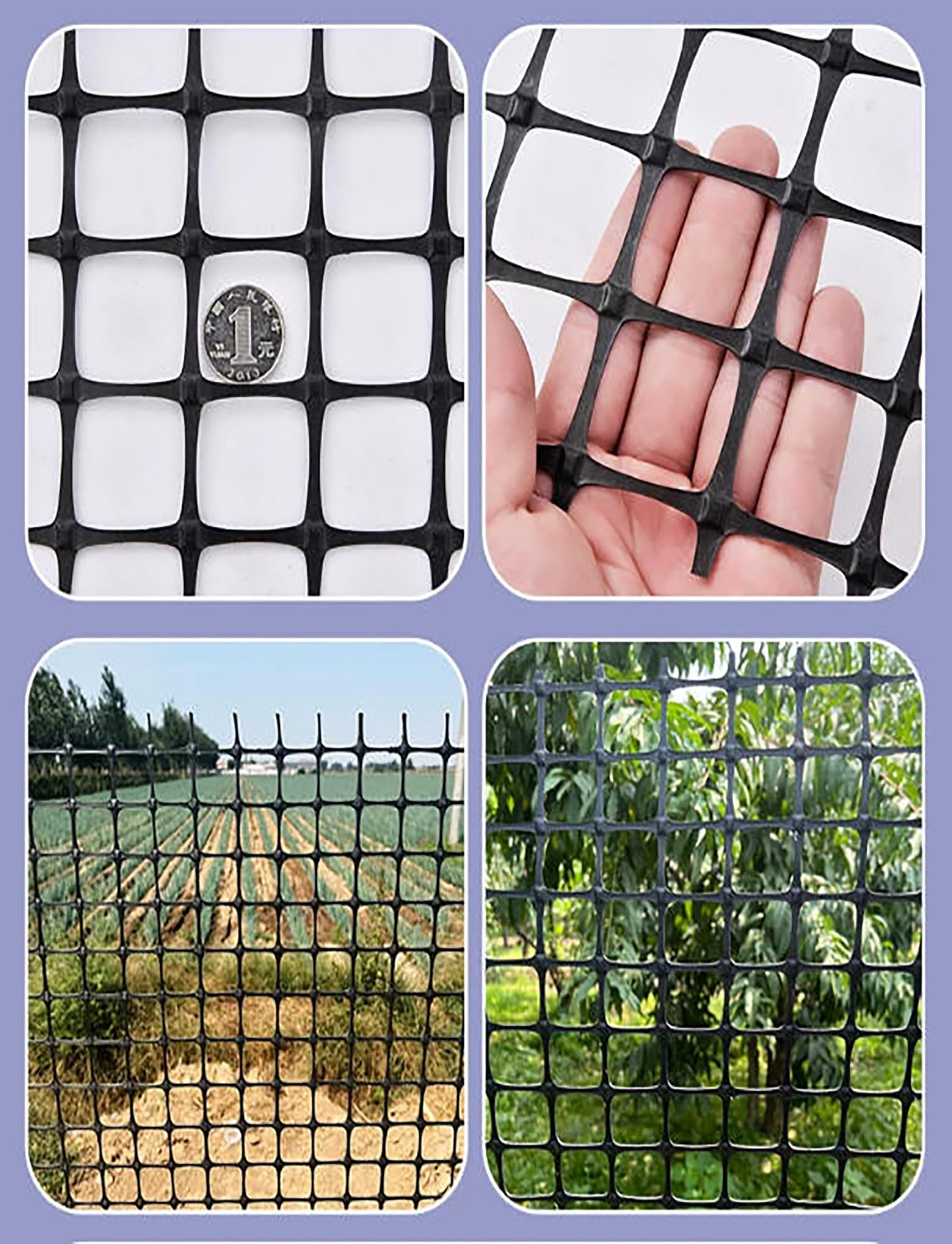 Rollo de valla de plástico resistente para aves de corral, 50 m de longitud, 1,8 m de altura, 2,5 mm de grosor, ideal para corrales de pollos, corrales de patos, protección de huertos