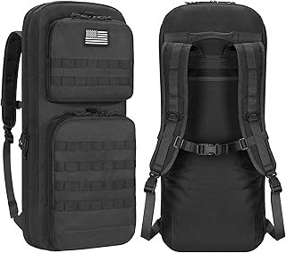 CVLIFE 30" 34" Soft Rifle Case Gun Backpack, Tactical Double Rifle Backpack Gun Bag Covert Bug Out Bag, with Lockable Zipp...
