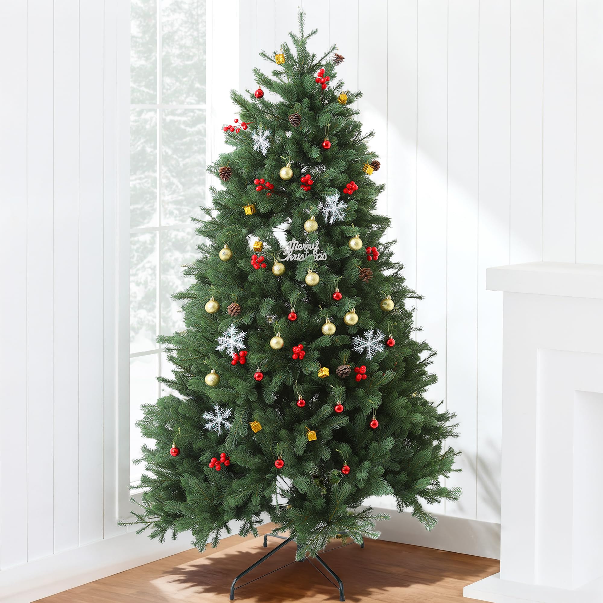 EVGN Sapin de Noël Artificiel de qualité supérieure - 180 cm - 100% Moulage par Injection - Branches en polyéthylène (réaliste et Dense) - Aspect réaliste - Aspect réaliste - sans éclairage
