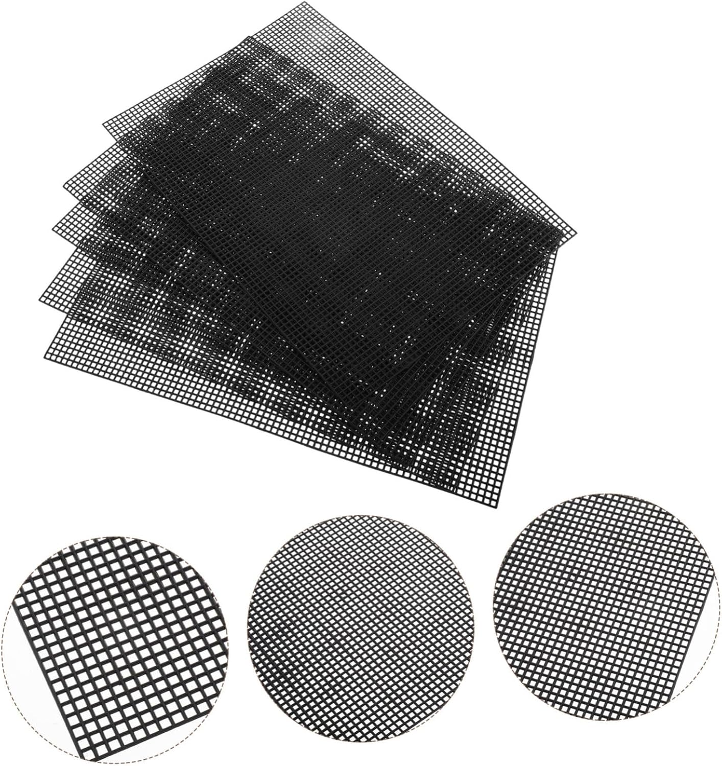 STOBOK 5pcs Plastic Mesh Canvas Sheets for Cross Embroidery Fabric Lines Blank Needlework Crafting Material Lightweight and Portable for Projects