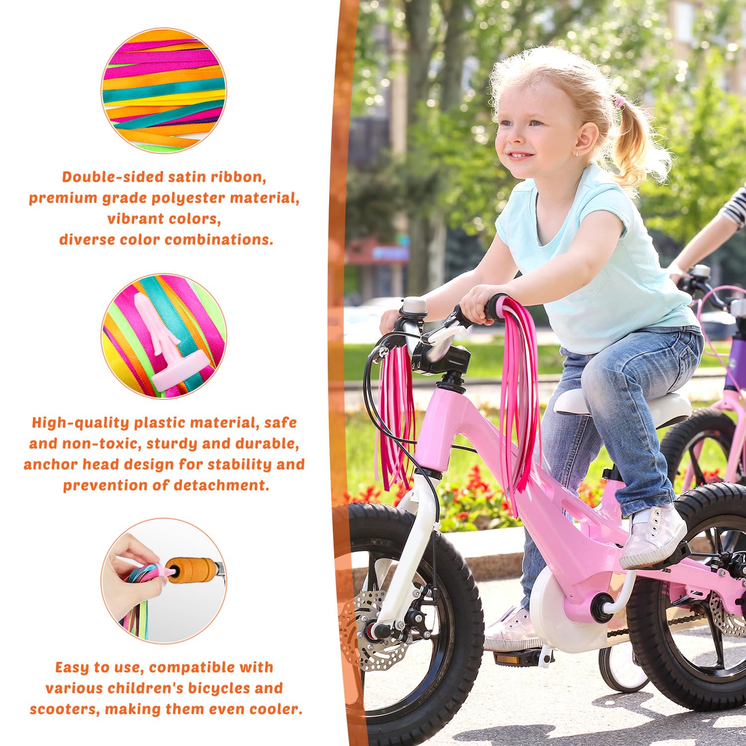 Colorful Bike Streamers for Kids - Add Fun to Their Ride -3