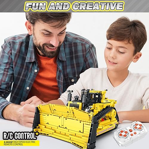 Miniatura 5 de Cat D11 - Juego de construcción técnica de excavadora, control por aplicación, 2.4G, modelo de ladrillo Bulldozer RC, MOC Bulldozer Toy Building
