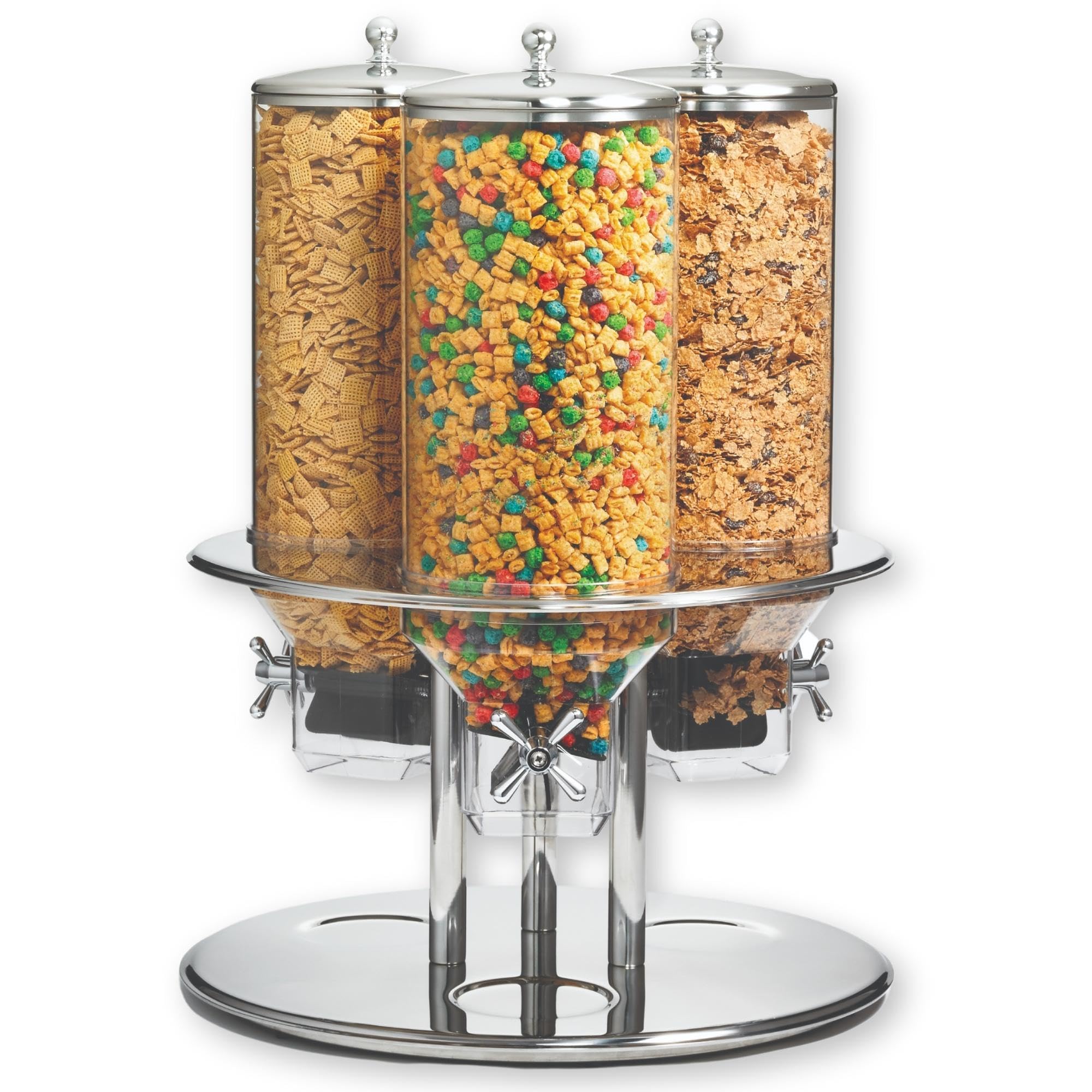 Tablecraft Triple Dispenser / Silver / 2.25 gallons Food Dispensers