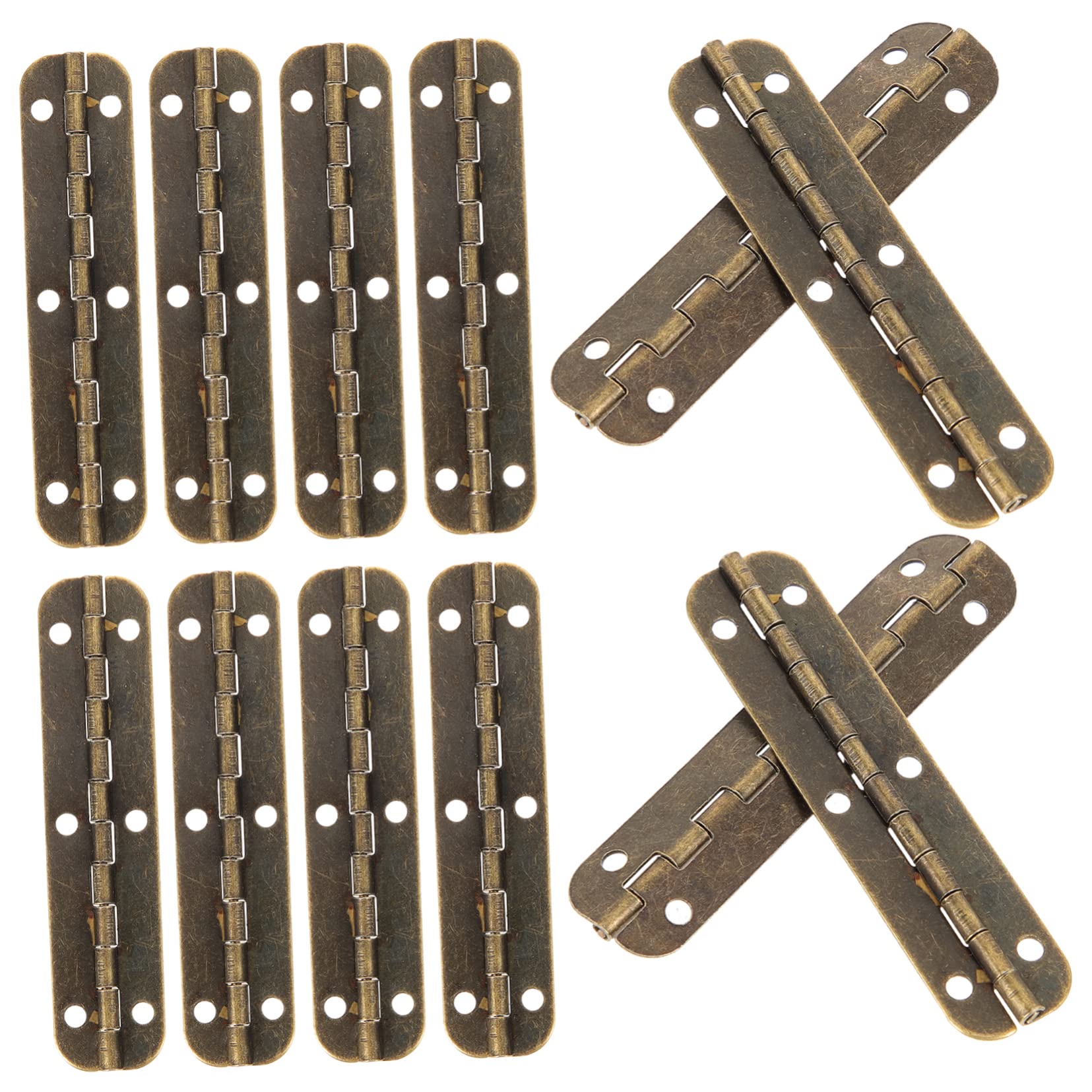 PartyKindom Set of Piano Hinges Long Hinge for Cabinet 150mm Heavy Duty 180 Degree Steel Flush Mount DIY
