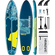 Hiwave Inflatable Stand Up Paddle Board, 11' x 34" x 6" SUP Board, 350 lbs, Adult & Youth Paddle Board, Sea and Lake Pet Friendly with Double Action Hand Pump