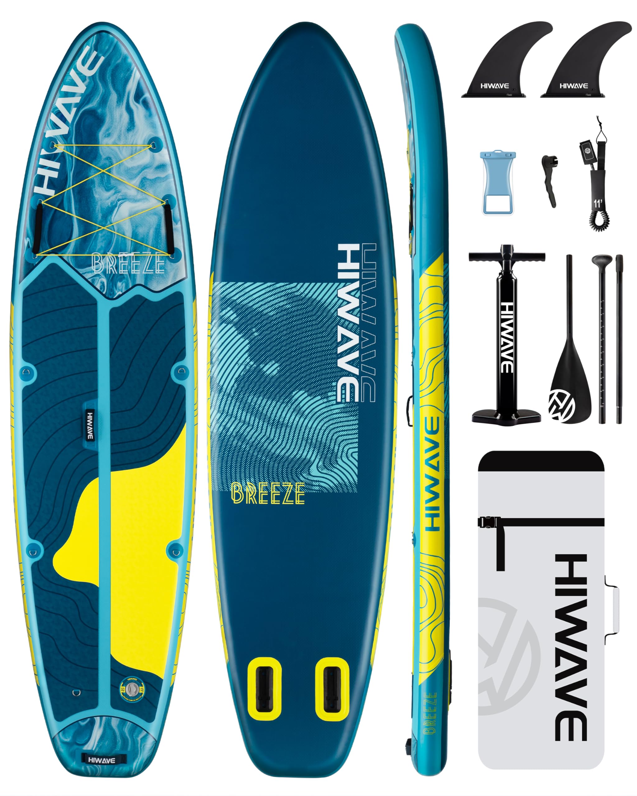 開封済み未使用 SUPボード Hiwave  11 x 34 x 6 Hiwave Inflatable Stand Up Paddle Board 11'*34”*6” Sup Board